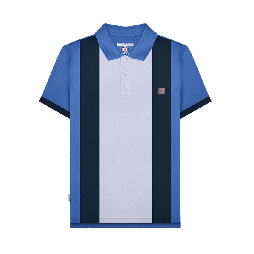 Polo Lambretta 'Vintage Panel'blu (blu navy/blu Ashley)