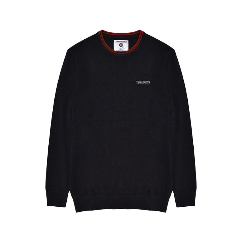 Maglione Lambretta lavorato a maglia con riga Blu Navy/Vino
