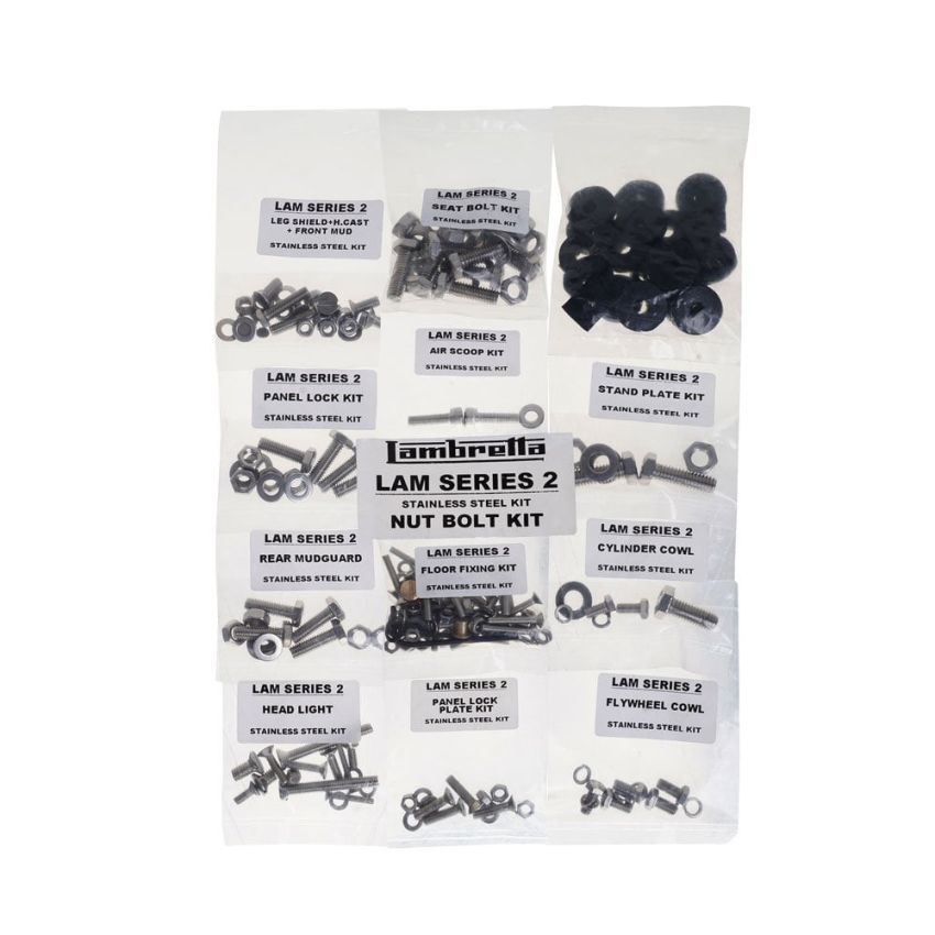 TSR Lambretta LI + TV Series 2 Stainless Steel Rebuild Nut and Bolt Kit