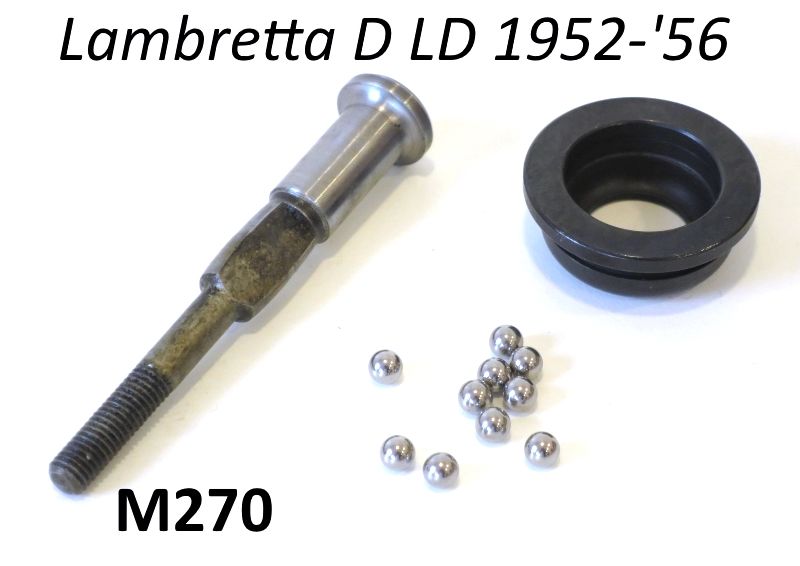 Kit tirante frizione (asta + sfere + calotta pista per sfere) per Lambretta D + LD 1952-'56