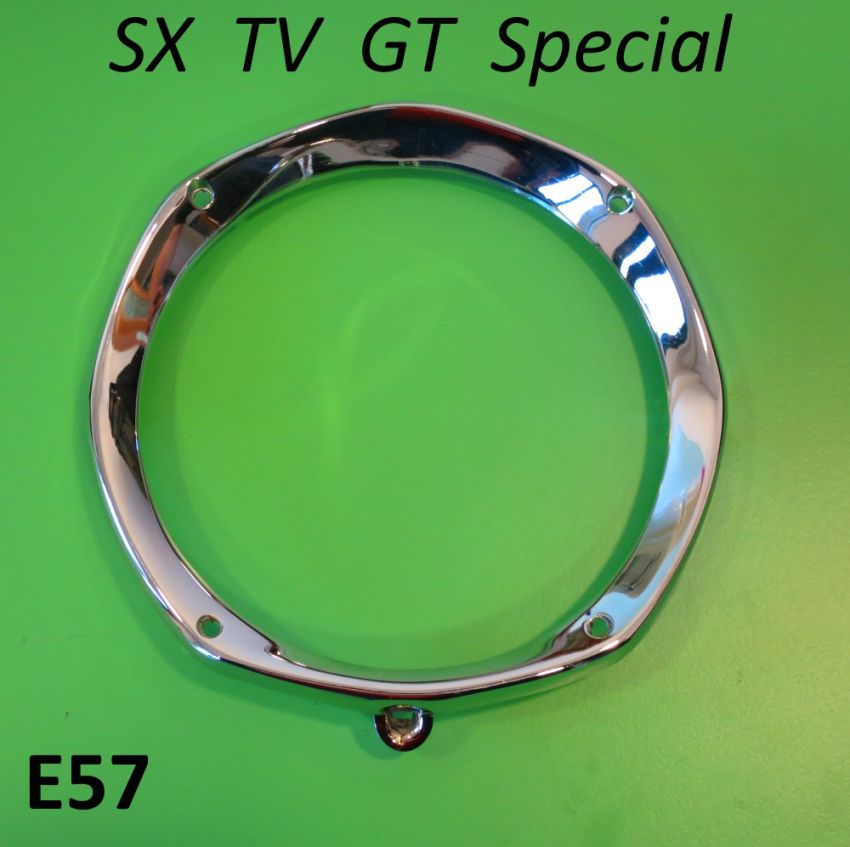 Cornice faro anteriore cromata per Lambretta SX + TV3 + GT + Special