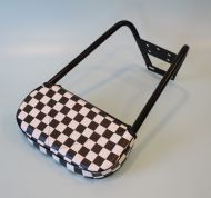 Black short backrest with chequered pad for Lambretta + Vespa