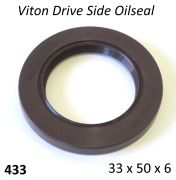 Double lip Viton oilseal 33 x 50 x 6 crankshaft kickstart side Lambretta LI + TV2/3 + Special + SX + GP/DL + Serveta