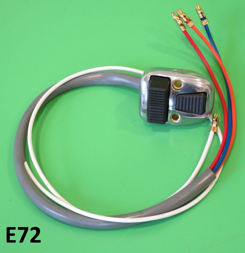 Headlamp & horn dip switch black buttons  Lambretta SX + Special (model produced from mid 1966 to 1969) + GP/DL