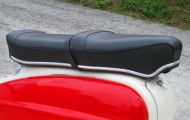 Black Pegasus 'flatbase' seat for Lambretta LI + TV + SX + DL + Serveta