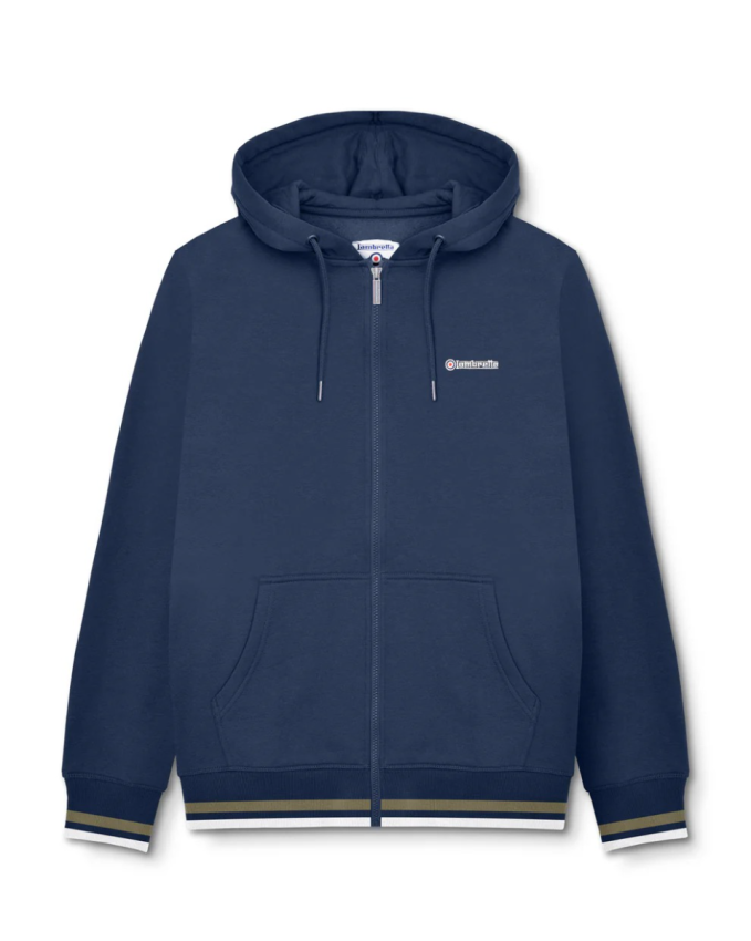Felpa Lambretta con cappuccio e zip Blu Navy