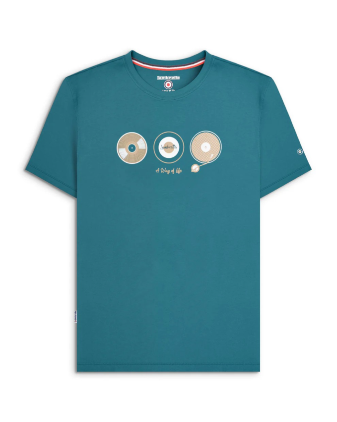 T-shirt Lambretta con vinili blu petrolio