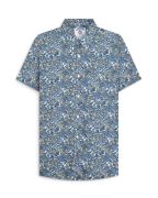 Camicia Lambretta a maniche corte Painsley WHITE/LIGHT BLUE