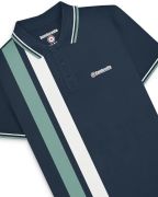 Lambretta polo vertical stripe navy/smoke blue