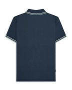 Lambretta polo vertical stripe navy/smoke blue