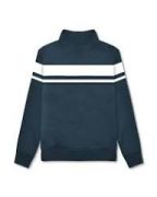 Felpa Lambretta con zip blu navy / bianca