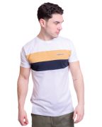T-shirt LAMBRETTA bianca a pannelli