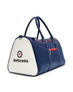 Borsa Lambretta sportiva retrò grande, blu navy/bianca