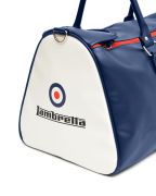 Borsa Lambretta sportiva retrò grande, blu navy/bianca