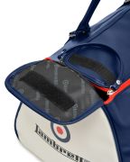 Borsa Lambretta sportiva retrò grande, blu navy/bianca