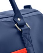 Borsa Lambretta sportiva retrò grande, blu navy/bianca