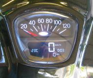 Contachilometri / conta-giri multi funzioni SIP fondo NERO per Lambretta LI S3 + TV3 + SX + GP/DL + Serveta