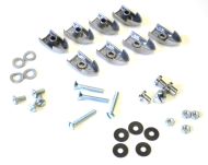 Set of 8 x floor channel endcaps + complete fastener kit for Lambretta J50 Deluxe