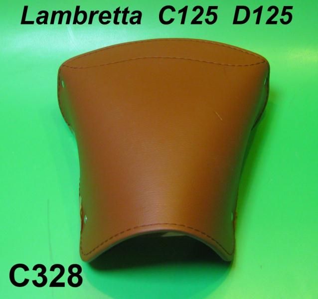 Brown rear seat cover - Square type - Lambretta C125 + D125 (Vers. 1)