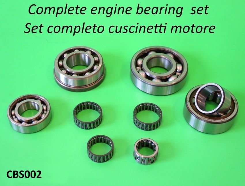 Complete engine bearing set for Lambretta LI S2 / S3 + TV2/3 + SX + Special + Serveta