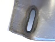 Metal kickstart side sidepanel with hole for Lambretta LI S1 Framebreather (vers. 1)