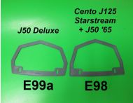 Guarnizione in gomma grigia per supporto in alluminio fanale posteriore Lambretta J50 (mod. dal 1965 al 1966) + J100/125