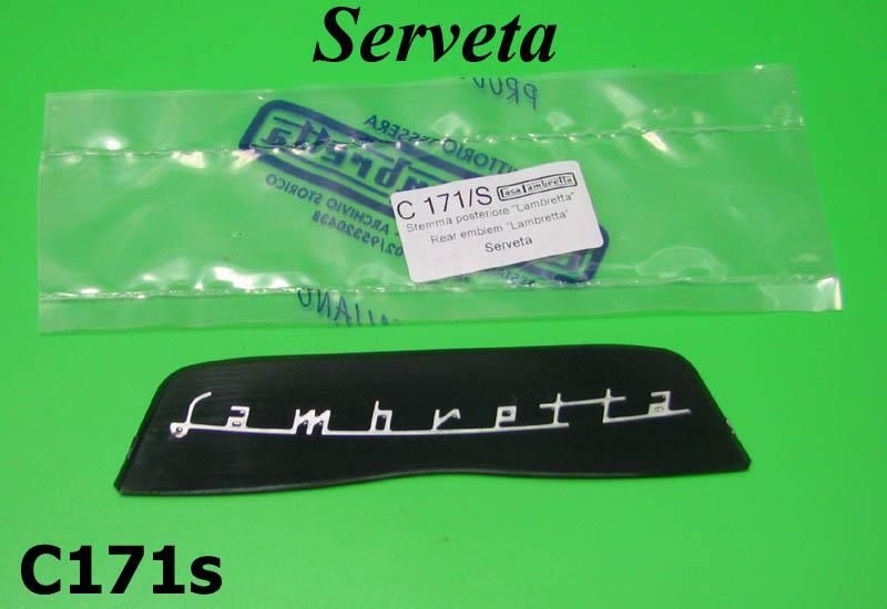 Fregio posteriore nero "Lambretta'' per Serveta LI S3