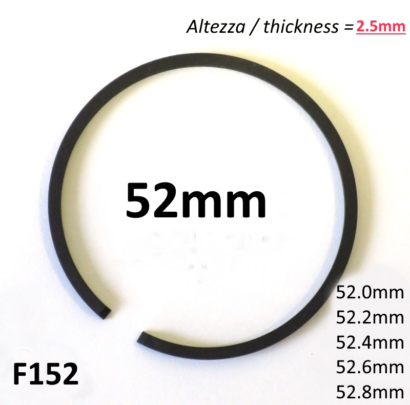52mm 2.5mm thick high quality original type piston ring all oversizes